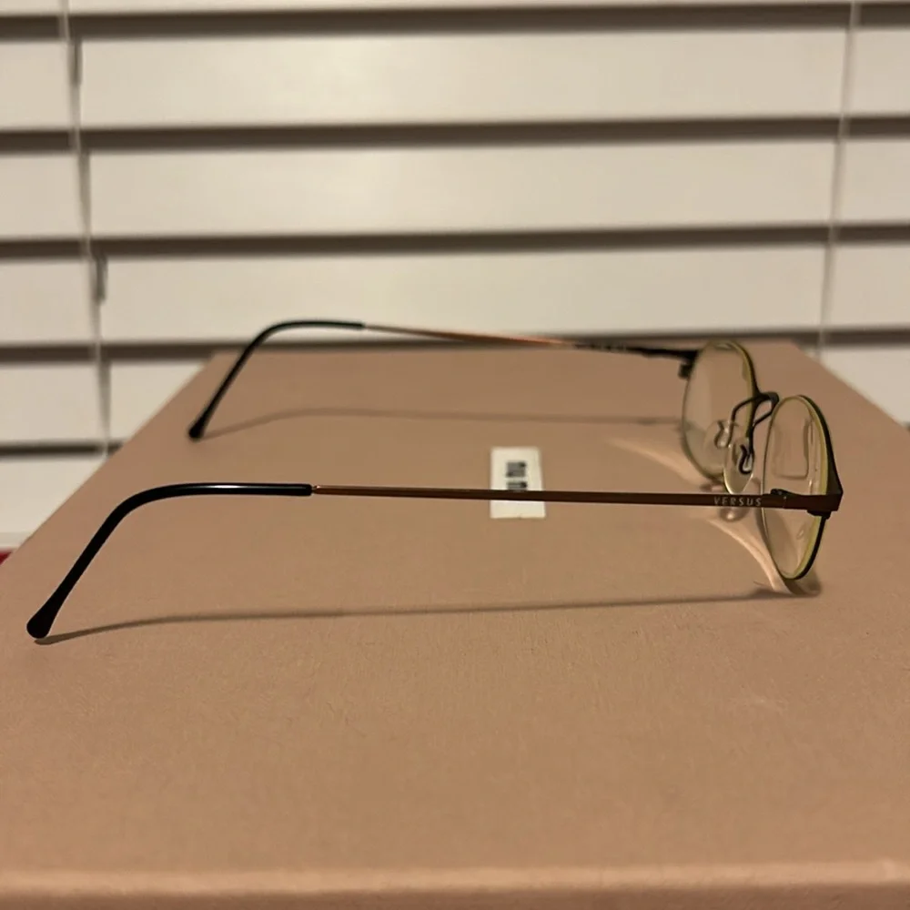 Versus Versace Brown and Gold Oval Glasses